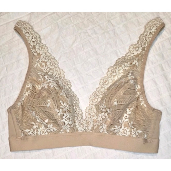 Wacoal Embrace Lace Soft Cup Wireless Bra 852191 Women’s Size 34 Nude/Ivory - Picture 6 of 8